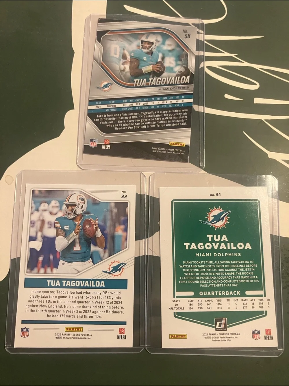 Panini Miami Dolphins Trading Cards - Teal/White